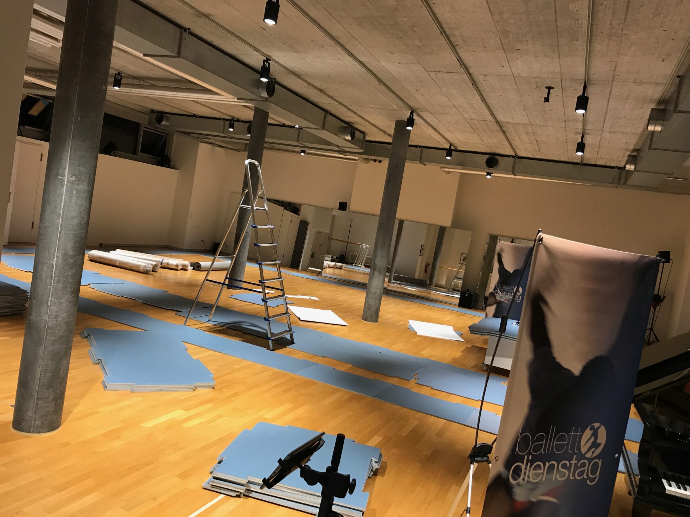 Preparing the original BAC studio floor on 11 August 2017